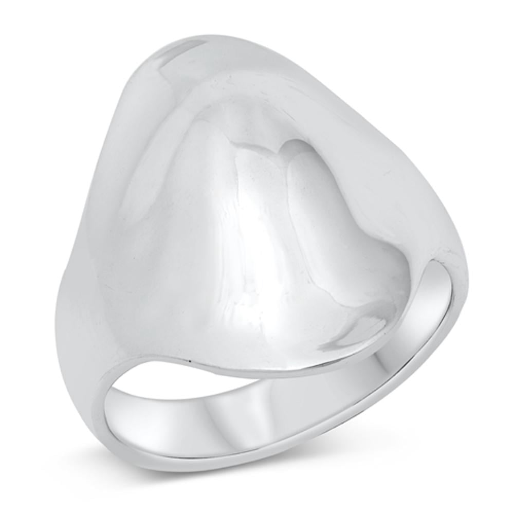 Wide Chunky Dome Statement Ring .925 Sterling Silver Band Jewelry ...