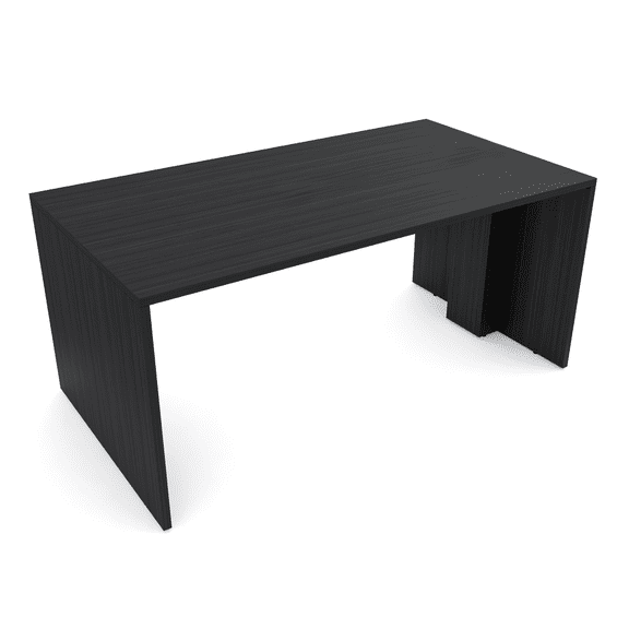 Wide Collaborative Table | 4 Person Face-To-Face Desk | 3x5 All Laminate Teaming Table | Asian Night White Cypress