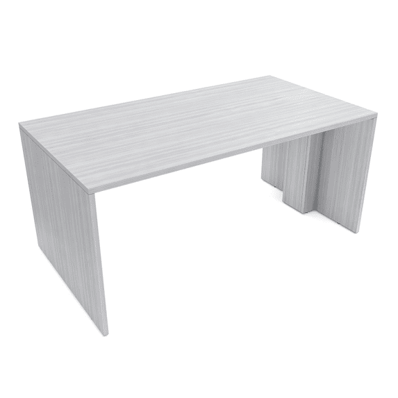 Wide Collaborative Table | 4 Person Face-To-Face Desk | 3x5 All Laminate Teaming Table | White Cypress