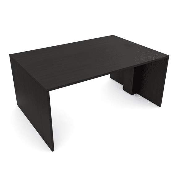 Wide Collaborative Table | 4 Person Face-To-Face Desk | 48x66 All Laminate Teaming Table | Black Cypress