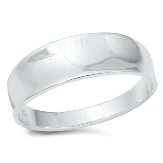Wide Concave Chunk Ring .925 Sterling Silver Band Jewelry Female Male Unisex Size 4