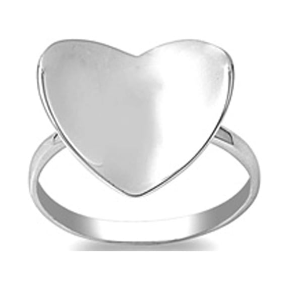 Wide Concave Heart Purity Promise Ring .925 Sterling Silver Band Jewelry Female Male Unisex Size 5