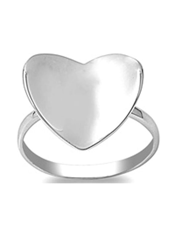 Wide Concave Heart Purity Promise Ring .925 Sterling Silver Band Jewelry Female Male Unisex Size 6