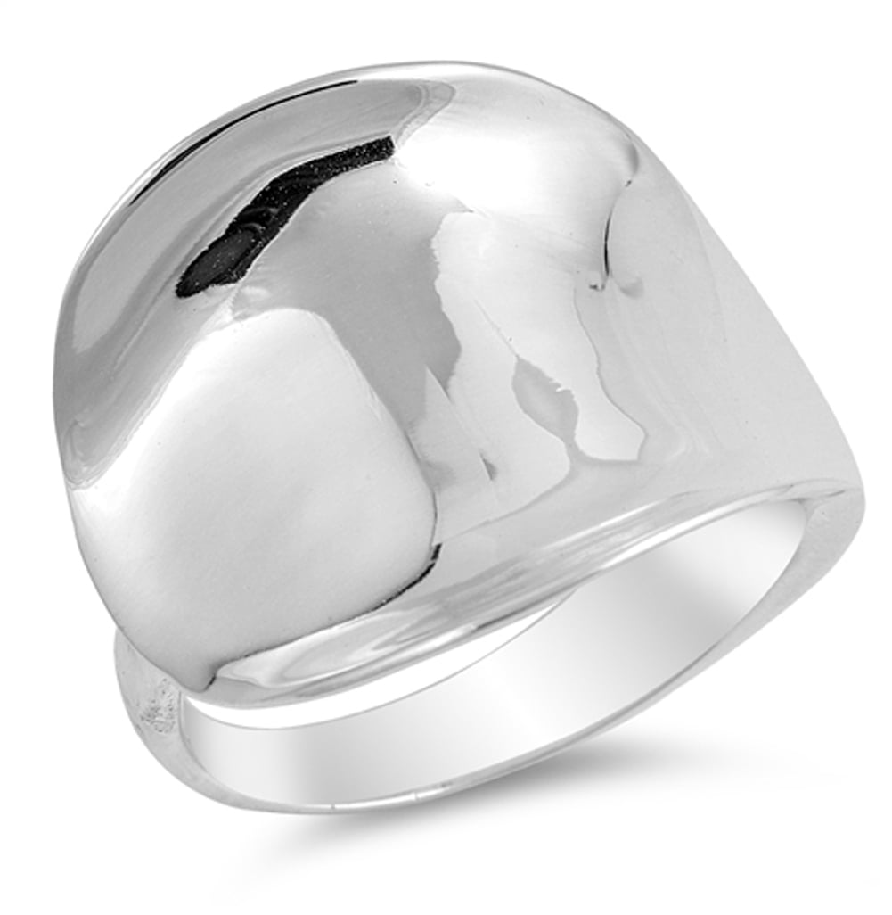 Wide Concave High Polished Ring .925 Sterling Silver Band Jewelry ...