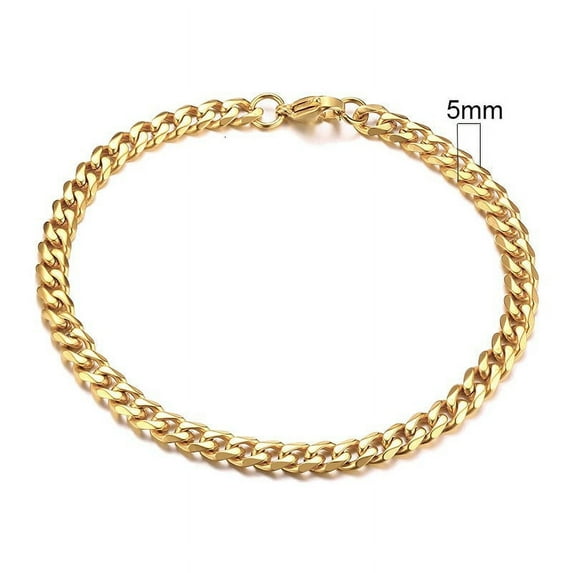 Wide Curb Cuban Basic 3/5/7/9/11mm Chain Link Bracelets for Men/Women - Anti Allergy Stainless Steel Wrist Wear