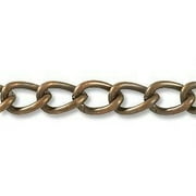 Wide Curb Link Chain 5.5mm Antique Copper Plated Priced per Foot -