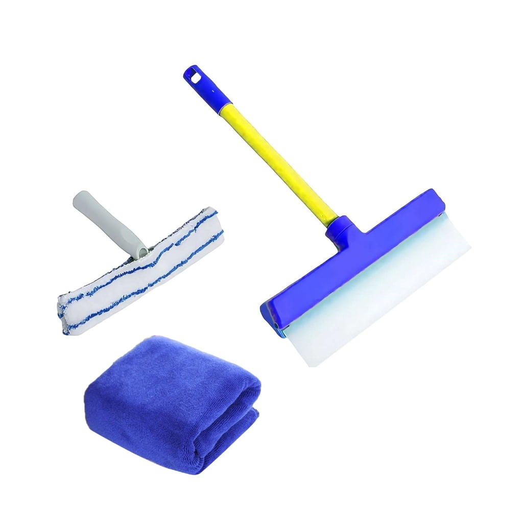 Wide Curved Silicone Window Squeegee Kits Scrubber Tool with Ergonomic ...