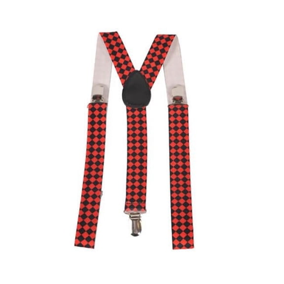 Wide Diamond Checkerboard Suspenders