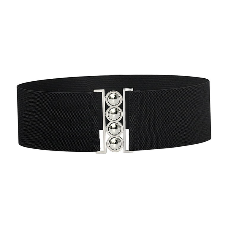 Segolike Wide Elastic Belt Dress Belt Simple Decoration Cinch Stretch Girdle Elegant Solid Color Waistband Waist Belt for Women Ladies Black Walmart