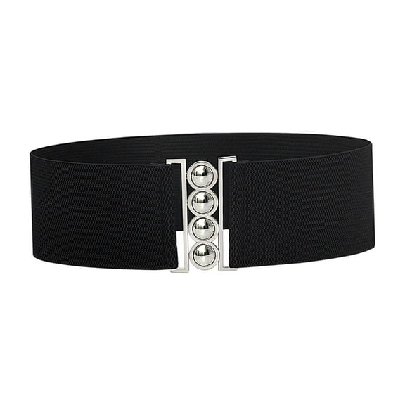 Wide Elastic Belt Female Simple Decoration Cinch Dress Belt for Women Ladies Black