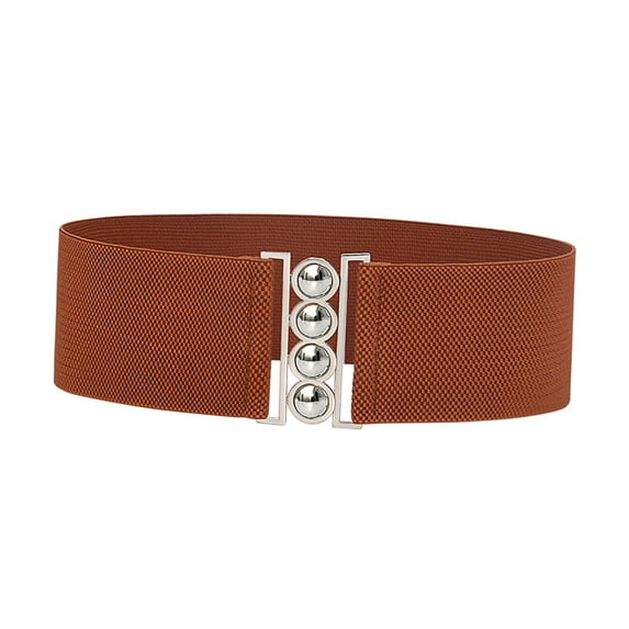 Wide Elastic Belt Female Simple Decoration Cinch Dress Belt for Women Ladies Brown