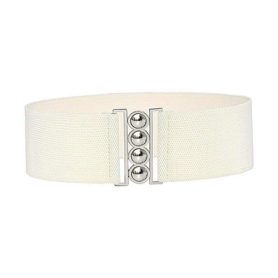 Wide Elastic Belt Female Simple Decoration Cinch Dress Belt for Women Ladies White