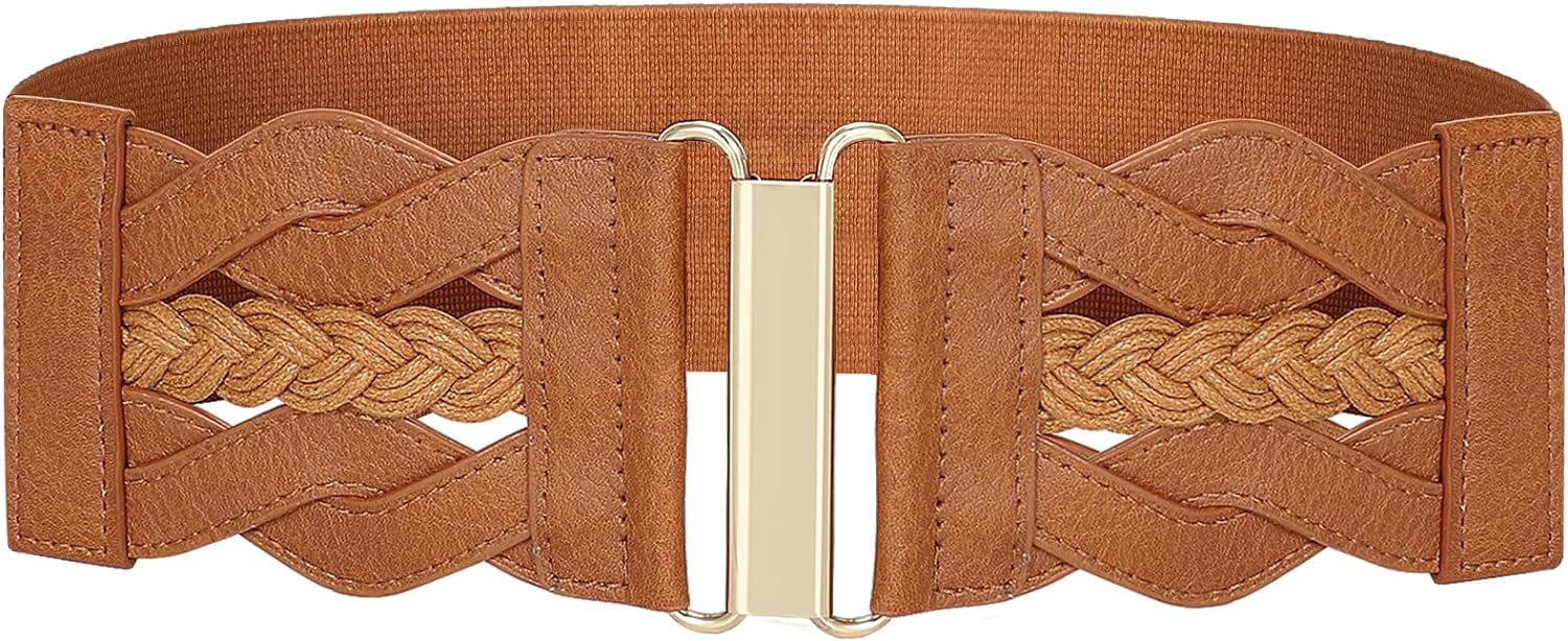 Wide Elastic Dress Belts for Women Vintage Stretchy Waist 