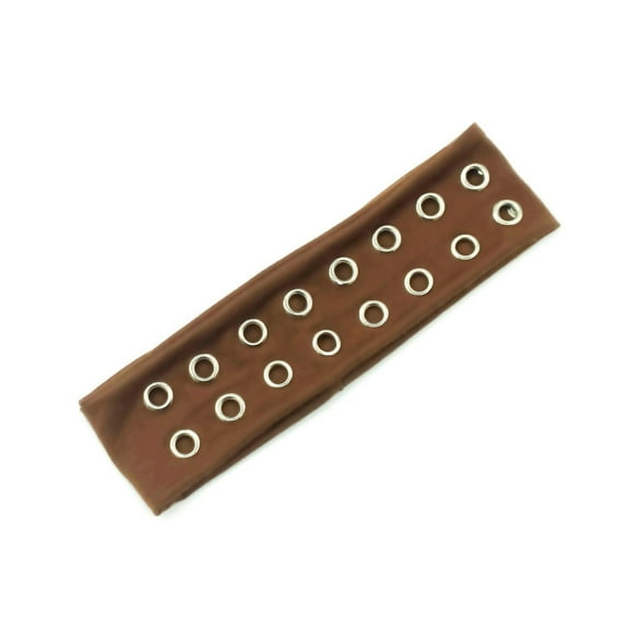 Wide Elastic Headbands with Punk Styles Hollowed Eyelets For Women Men Music Festival and Daily Wear All Matching
