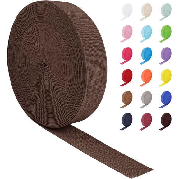 Wide Elastic for Sewing Waistband 1-1/5 Inch x 17.5 Yards Flat Knit Band Sewing, Stretch Strap Thick Ribbon Tape Pants Waist, Clothes, DIY Crafts (Coffee) Coffee