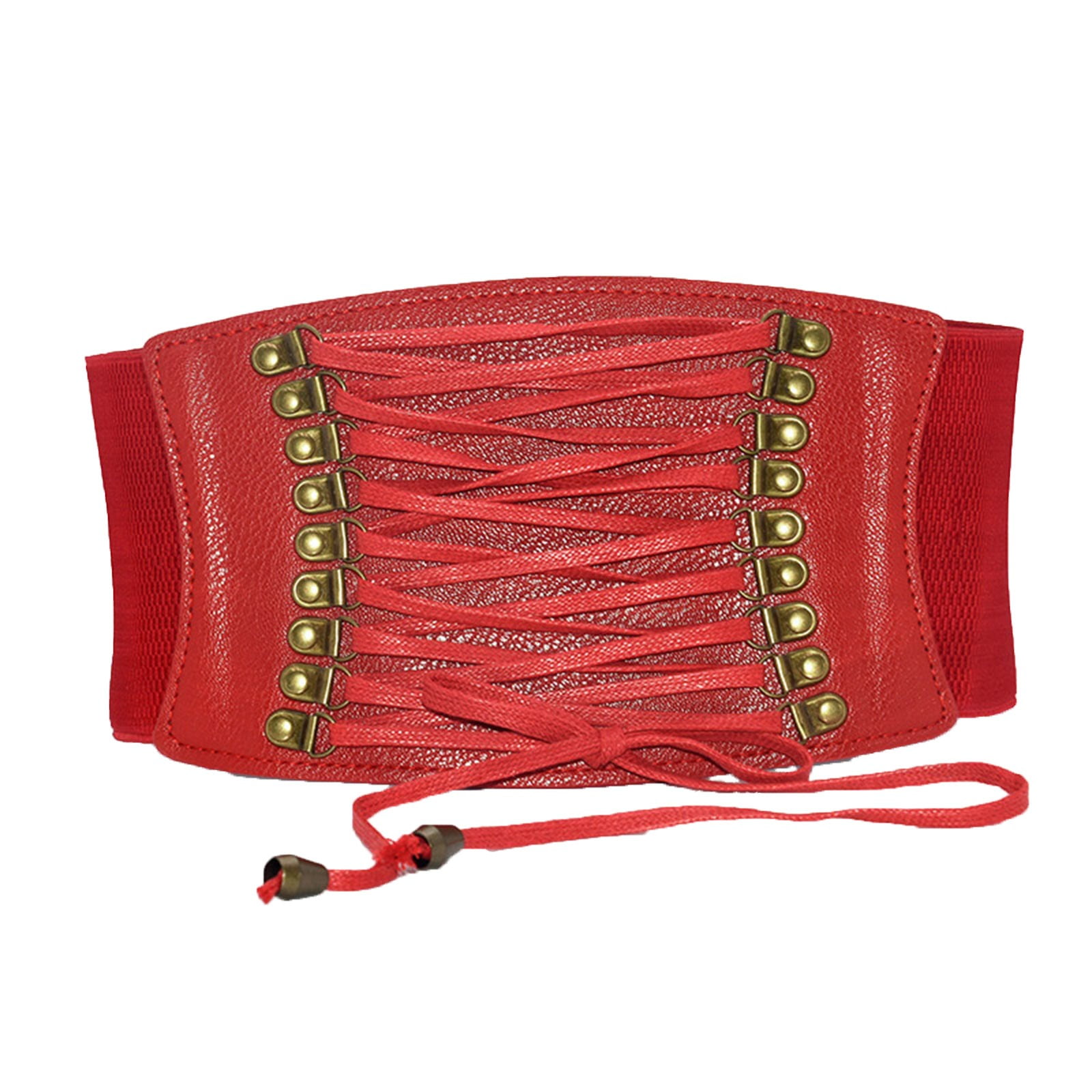 Wide Elastic Stretch Laceup Elasticity Waist Belt,Retro Accessories No