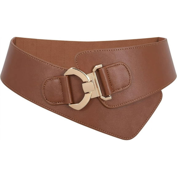 Wide Elastic Stretch Waist Belt Women's Adjustable Fashion Snake Pattern Dress Belt