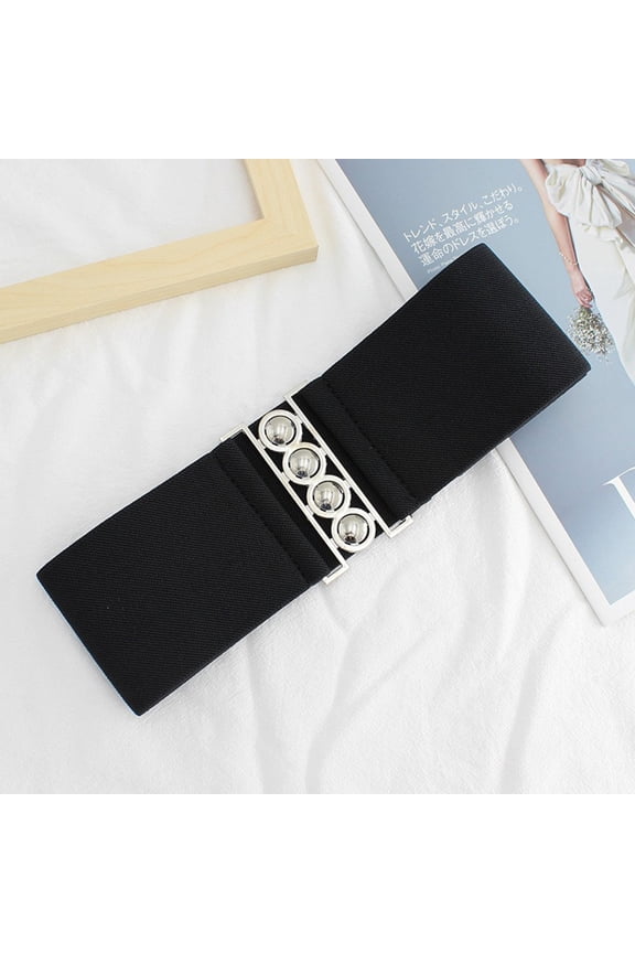 Wide Elastic Waistband With Embellishment And Elastic Waist Closure
