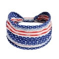 thumbnail image 1 of Wide Elastic Yoga Headband, Tie Knot Fitness Sweatband for Women & Men, Running, Workout, Independence Day & Patriotic Hair Accessory, 1 of 13