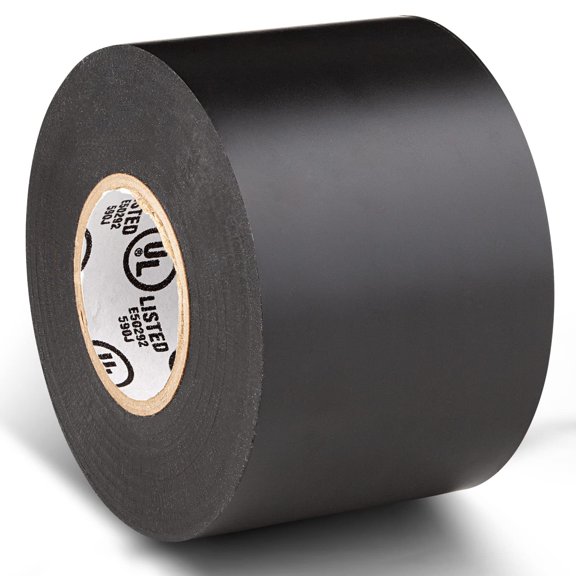 Wide Electrical Tape - Heavy Duty Thick Flame Rrdant Black Electrical Tape, Industrial Grade Waterproof PVC Vinyl Roll, 2in x 66ft, 7 Mil, 600V - UL/CSA Lted
