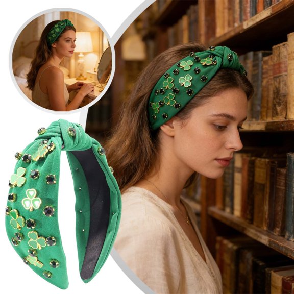 Wide Fabric Knot Headband For St. s Day Hair Irish Festival Party97049