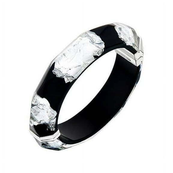 Wide Faceted Lucite Hinge Bangle