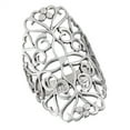 thumbnail image 1 of Wide Filigree Cross Heart Cutout Ring .925 Sterling Silver Band Jewelry Female Male Unisex Size 9, 1 of 4