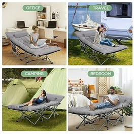 KARMAS PRODUCT Comfortable Camping Cot with Side Storage Bag Foldable Camp Cot Folding Sleeping Bed Cots for Adults with Carry Bag and Pillow Blue Walmart