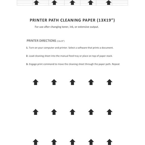 Wide Format Laser, Inkjet, Plotter and Poster Printer Cleaning Sheet (13 x 19 Inches), 5 Sheets