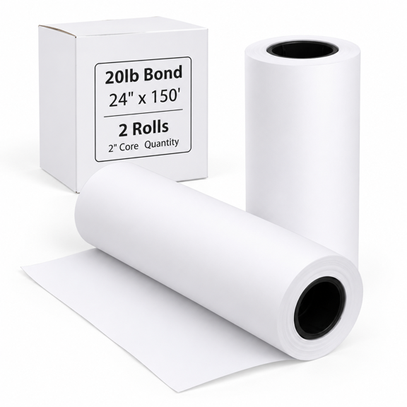 Wide Format Paper 2 Rolls Plotter 24 In X 150 Ft