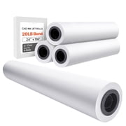 Wide Format Plotter Paper 24x150 ft 4 Rolls CAD Bond 20 lb 2-inch Core for Engineering Plans GIS Maps Architectural Designs