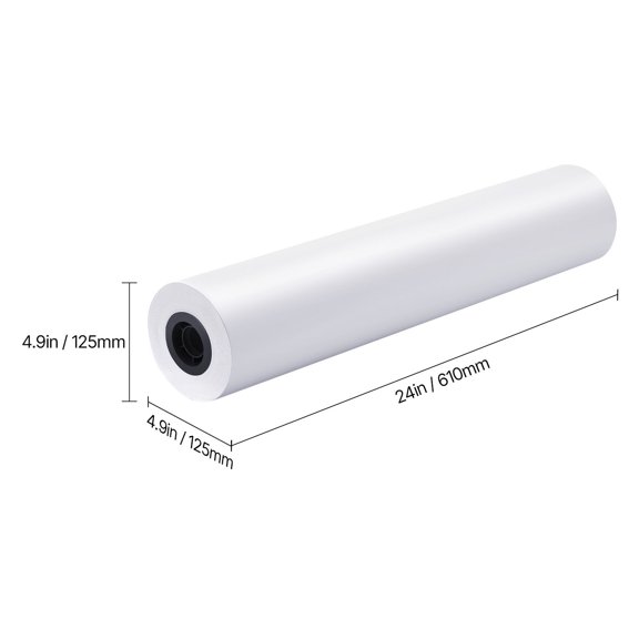 Wide Format Plotter Paper Roll 24 in x 300 ft 2 Rolls CAD Bond 20 lb Bond Paper with 2 in Core for CAD Drawings Engineering Plans GIS Maps Architectural Designs