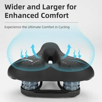 Wide Gel Bike Seat for Men Women - Breathable Waterproof Padded Saddle for Cruiser/Mountain/Fat Bikes