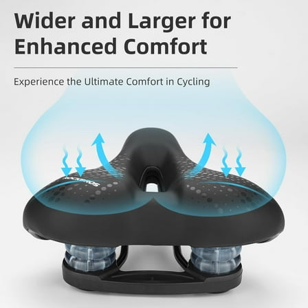 Wide Gel Bike Seat for Men Women - Breathable Waterproof Padded Saddle for Cruiser/Mountain/Fat Bikes