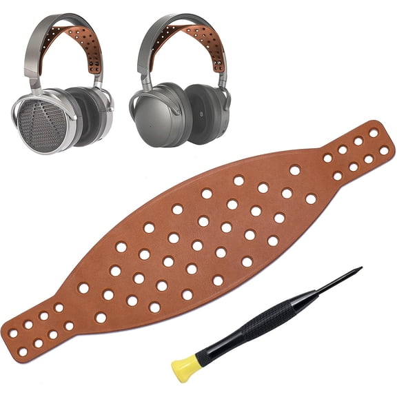 Wide Genuine Leather Headband Strap -Compatible with Audeze Maxwell Gaming Headset & Audeze MM-100 Professional Headphone,Premium Handcrafted, Durable, Comfortable, Cooler (Brown)