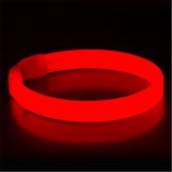 Wide Glow Stick 8 in. Bracelet, Red - Pack of 30