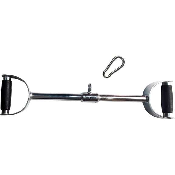 Wide Grip Lat Pull Down Bar Attachment LAT Pull Down Bar Press Down Machine Attachments V-Shaped Bars with Rubber Handgrips & Revolving Hanger