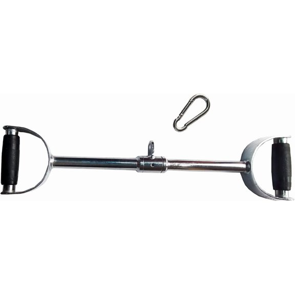 Wide Grip Lat Pull Down Bar Attachment LAT Pull Down Bar Press Down Machine Attachments V-Shaped Bars with Rubber Handgrips & Revolving Hanger