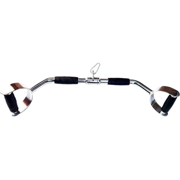 Wide Grip Lat Pull Down Bar Attachment LAT Pull Down Bar Press Down Machine Attachments V-Shaped Bars with Rubber Handgrips & Revolving Hanger