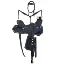 Wide Gullet Wade Tree Western Leather Horse Tack Rough out Saddle With Set .