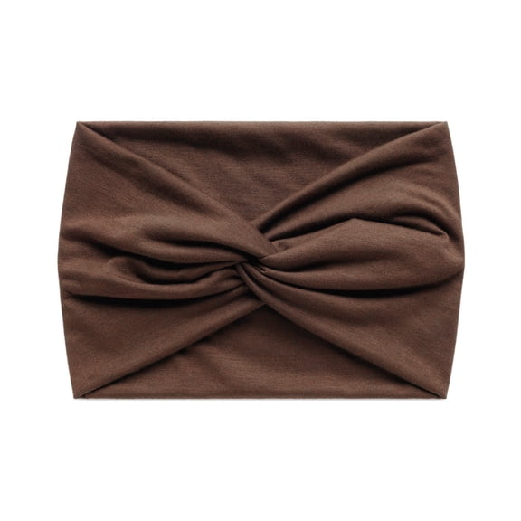 Wide Headband for Women Non-Slip Elastic Large African Turban Headwrap Ideal for Yoga,Workouts,Running African Turban Headwrap turban headbands for women Brown One Size