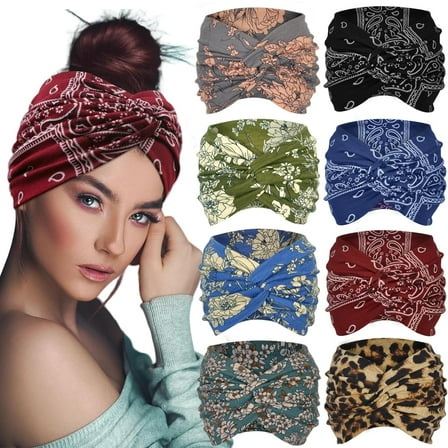 Wide Headbands for Women, 7'' Extra Wide Boho Headbands Fashion Headwraps Stretchy Hairbands Head Scarf Hair Accessories