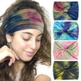 thumbnail image 1 of Wide Headbands for Women, Boho Bandeau Head Bands, Workout Head Wraps, Stretch No Slip Hair Wraps Pack of 4,multiple, 1 of 5