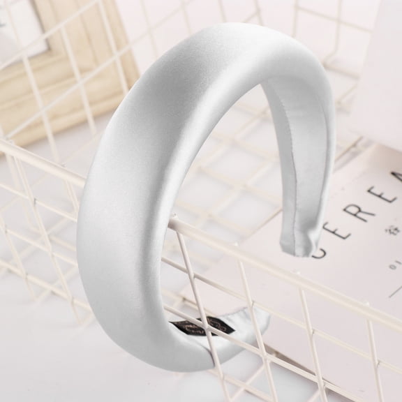 Wide Headbands for Women Candy Color Fashion Sponge Hairband Women Hair Head Hoop Satin Sweet Hair Headband headband for washing face White One Size