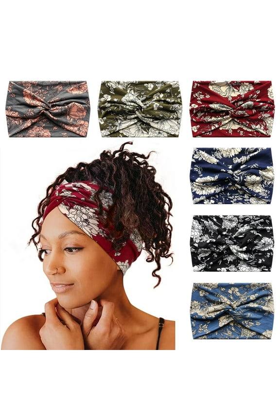 Wide Headbands for Women Girls, Large Bandana Boho Headbands Workout Yoga Running Hair Bands for Women's Hair, Non Slip Sweat Head Band