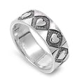 thumbnail image 1 of Wide Heart Square Wedding Promise Ring .925 Sterling Silver Band Jewelry Female Male Unisex Size 12, 1 of 4