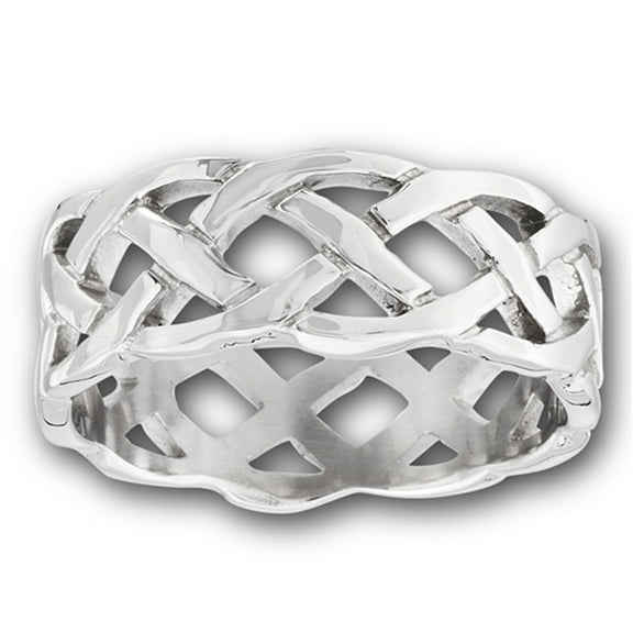 Wide Heavy Celtic Infinity Knot Wedding Ring Stainless Steel Band Gray Jewelry Female Male Size 11