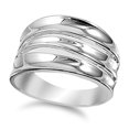 thumbnail image 1 of Wide High Polish Curve Dome Wedding Ring 925 Sterling Silver Band Jewelry Female Male Unisex Size 7, 1 of 4