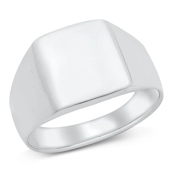 Wide High Polish Ring Signet .925 Sterling Silver Band Jewelry Female Male Unisex Size 9
