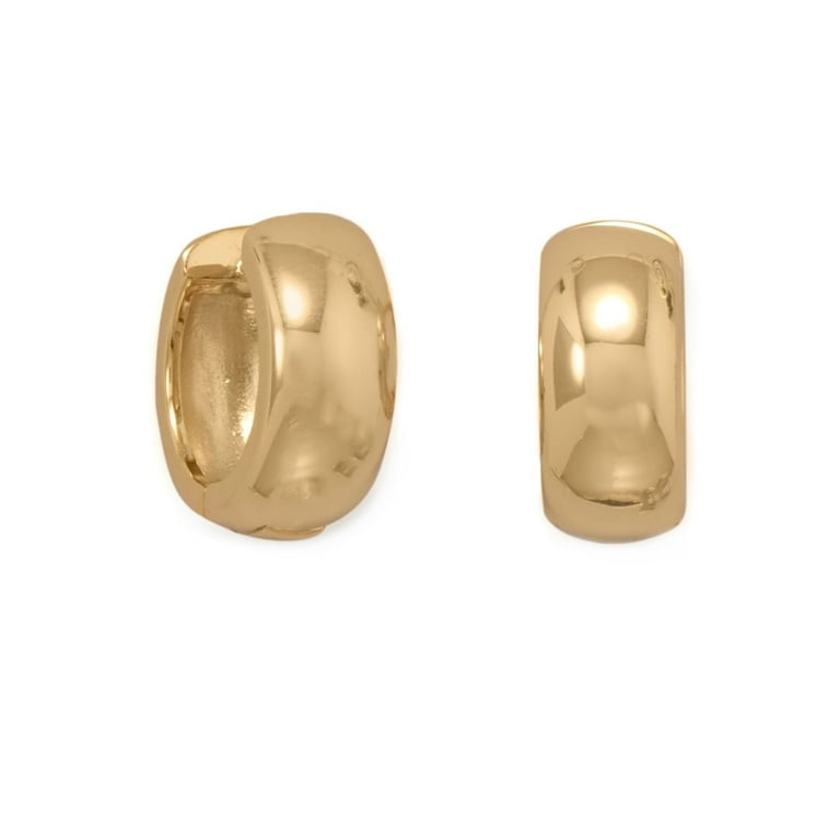 Wide Huggie Hoop Earrings 14k Yellow Gold-plated Sterling Silver Wide Huggie Hoop Earrings 14k Yellow Gold-plated Sterling Silver